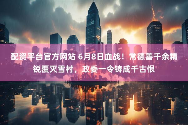 配资平台官方网站 6月8日血战！常德善千余精锐覆灭雪村，政委一令铸成千古恨